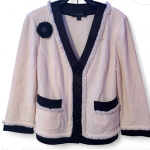 St. John Black and Cream Women's Blazer